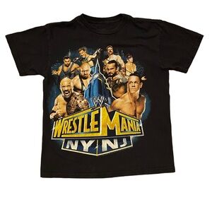 WWE WrestleMania New York New Jersey‎ Youth T-Shirt Black Size XL (14/16)